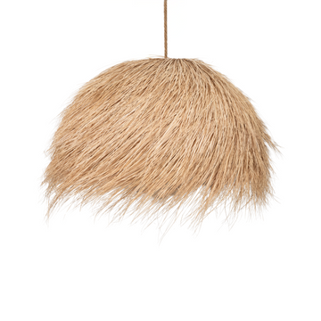 Lampe suspendue en fibre de palmier fabriquée à la main