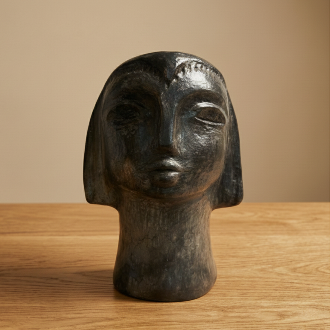 Statue en terre cuite Sejnane Elysa - Noir