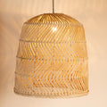 Rattan pendant lamp with waves 